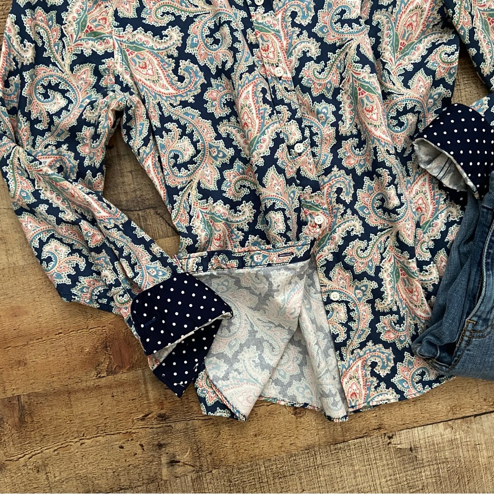 Chaps Paisley Button Down, No Iron - image 5